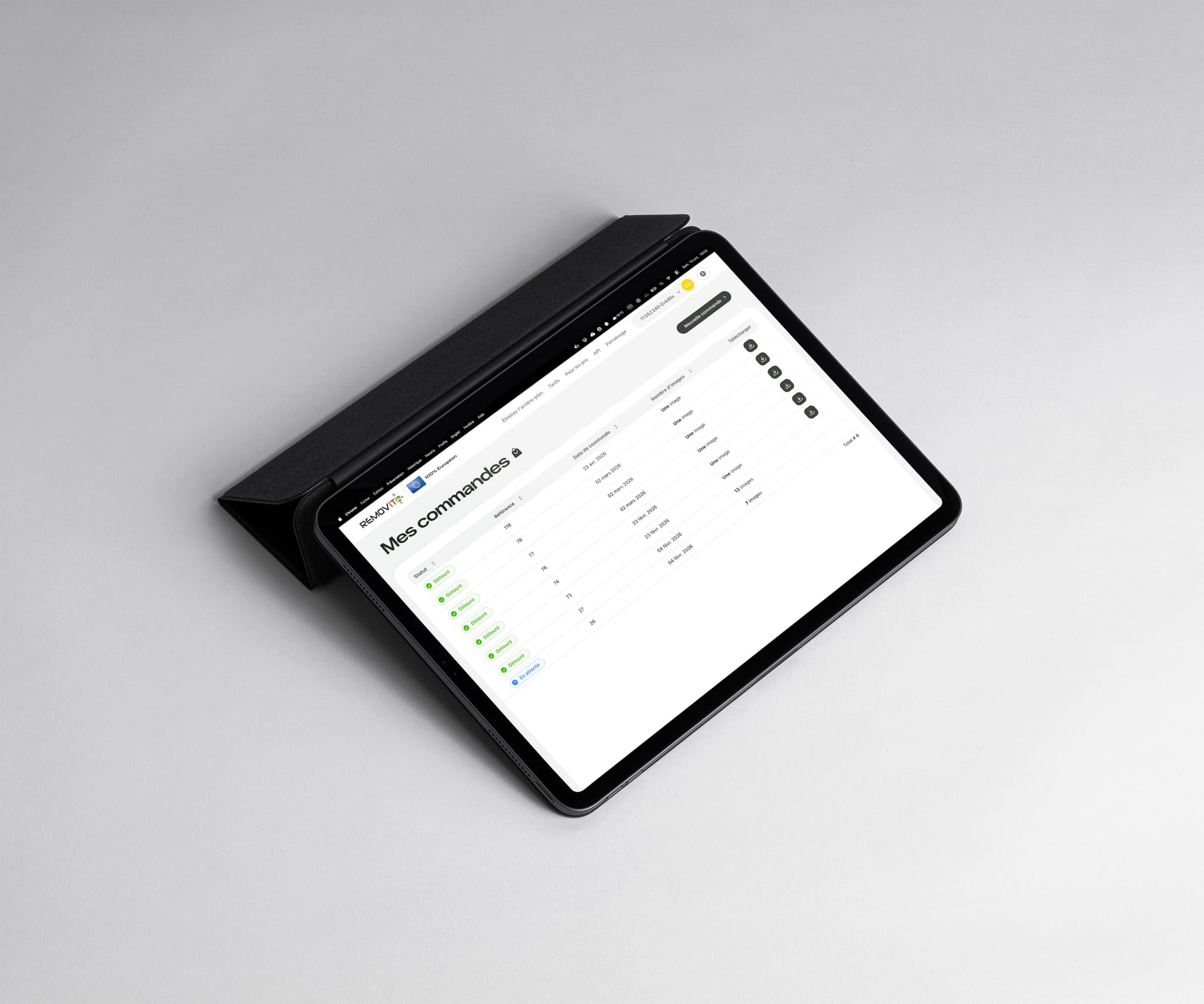 Removit order list page