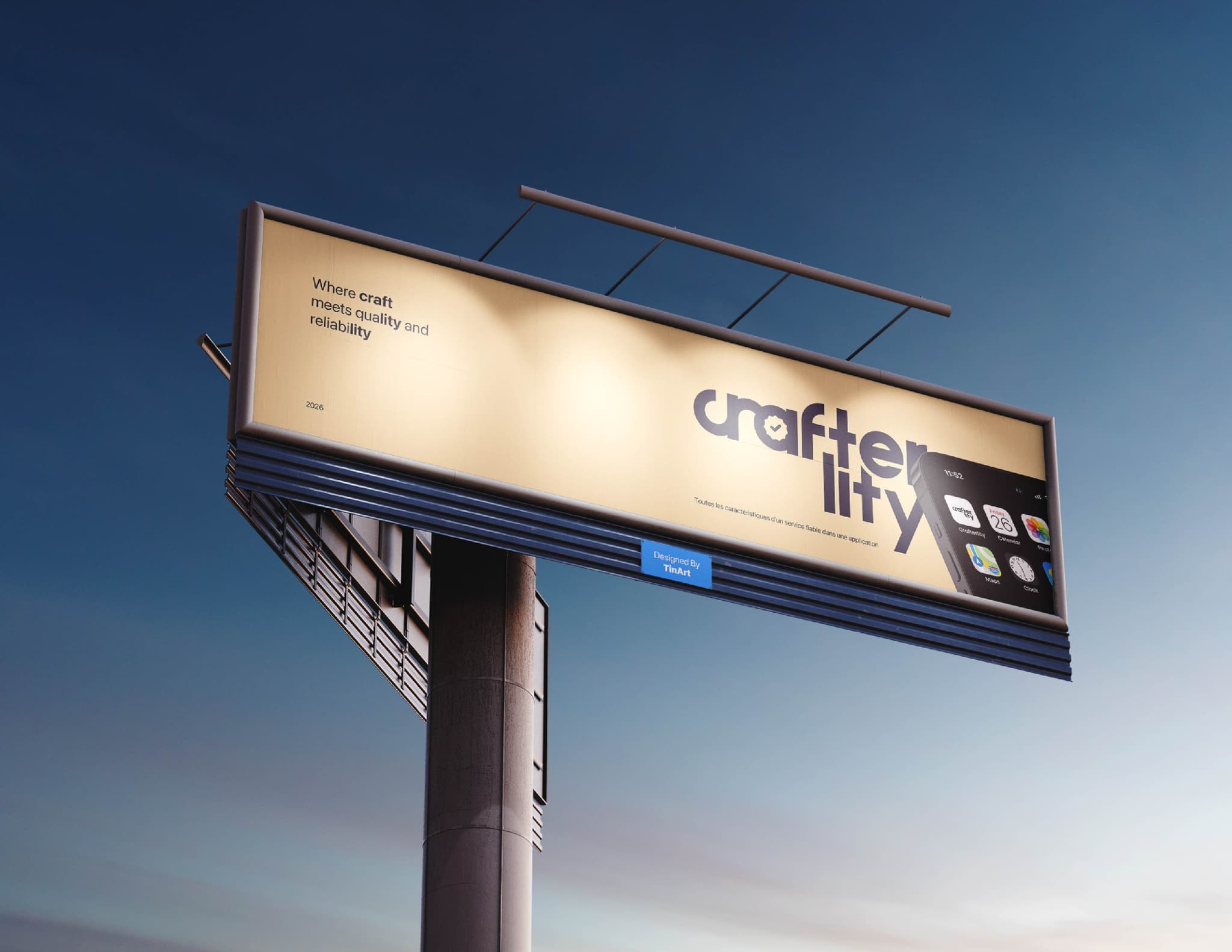 Crafterlity branding billboard mockup