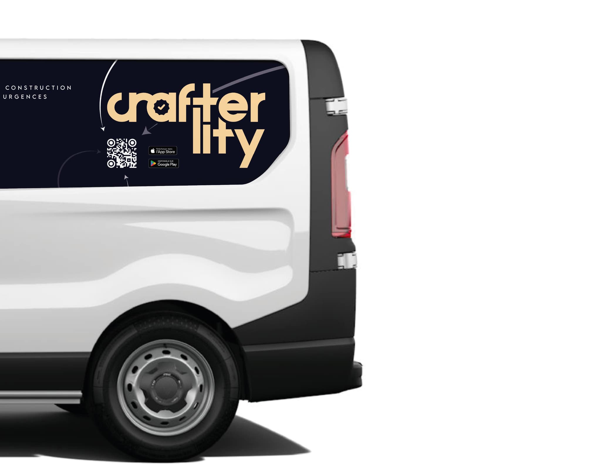 Crafterlity branding van design mockup