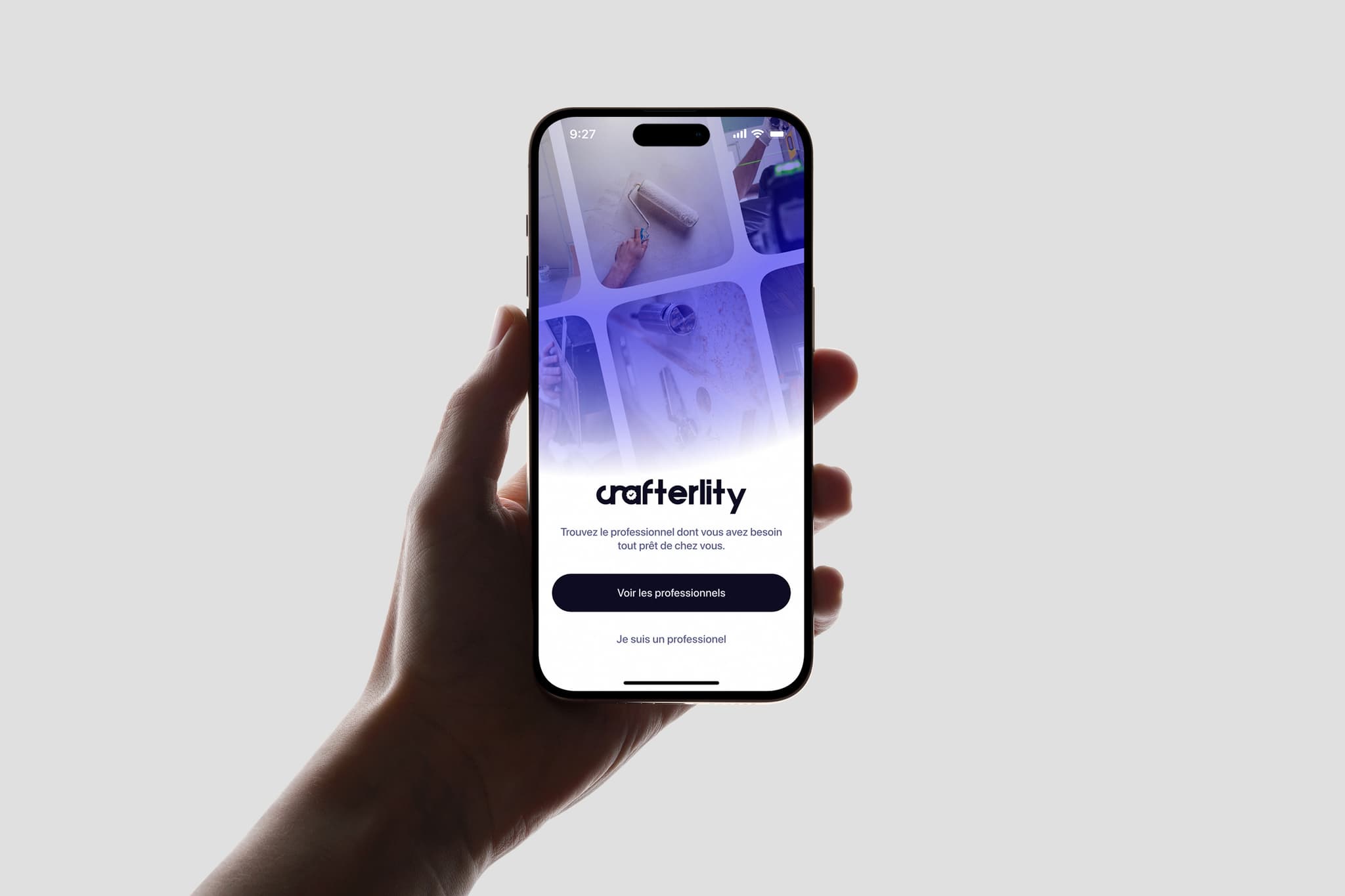 Crafterlity mobile app onboarding screen